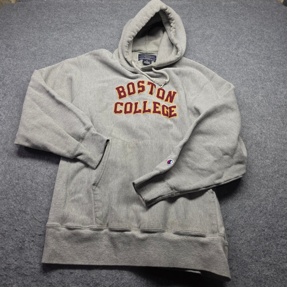 Vintage Champion Reverse Weave Boston College Hoodie Mens XL Embroidered